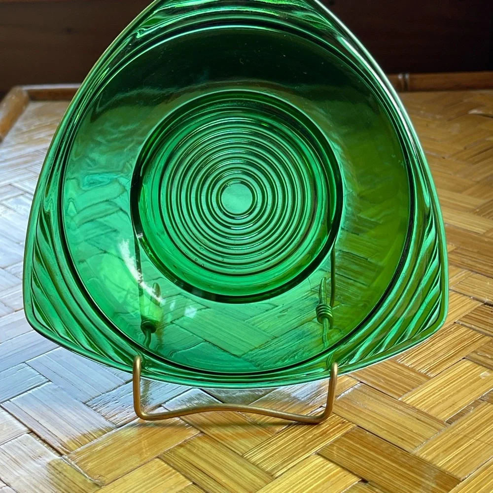 Vintage dark green trinket dish